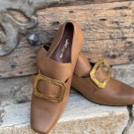 Historical shoes from the 1700s in leather