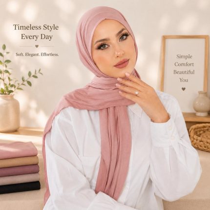 Elegant Jersey Khimar Hijab | Soft, Stretchy, Comfortable for Women